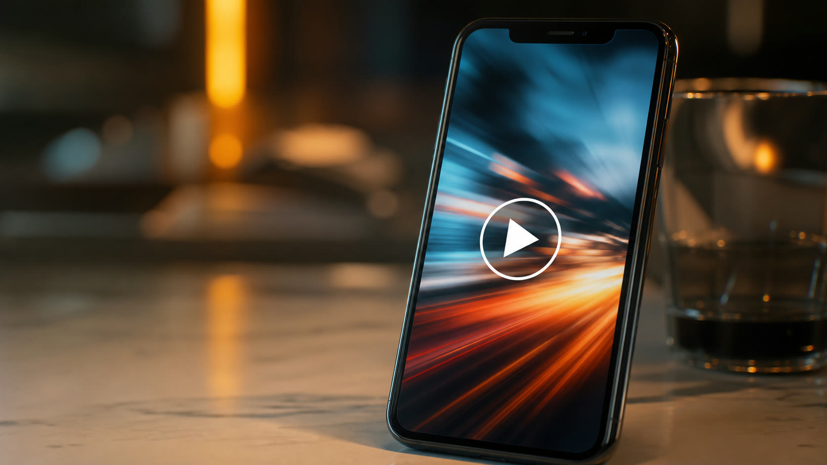 Điện thoại phát video dọc với nút play