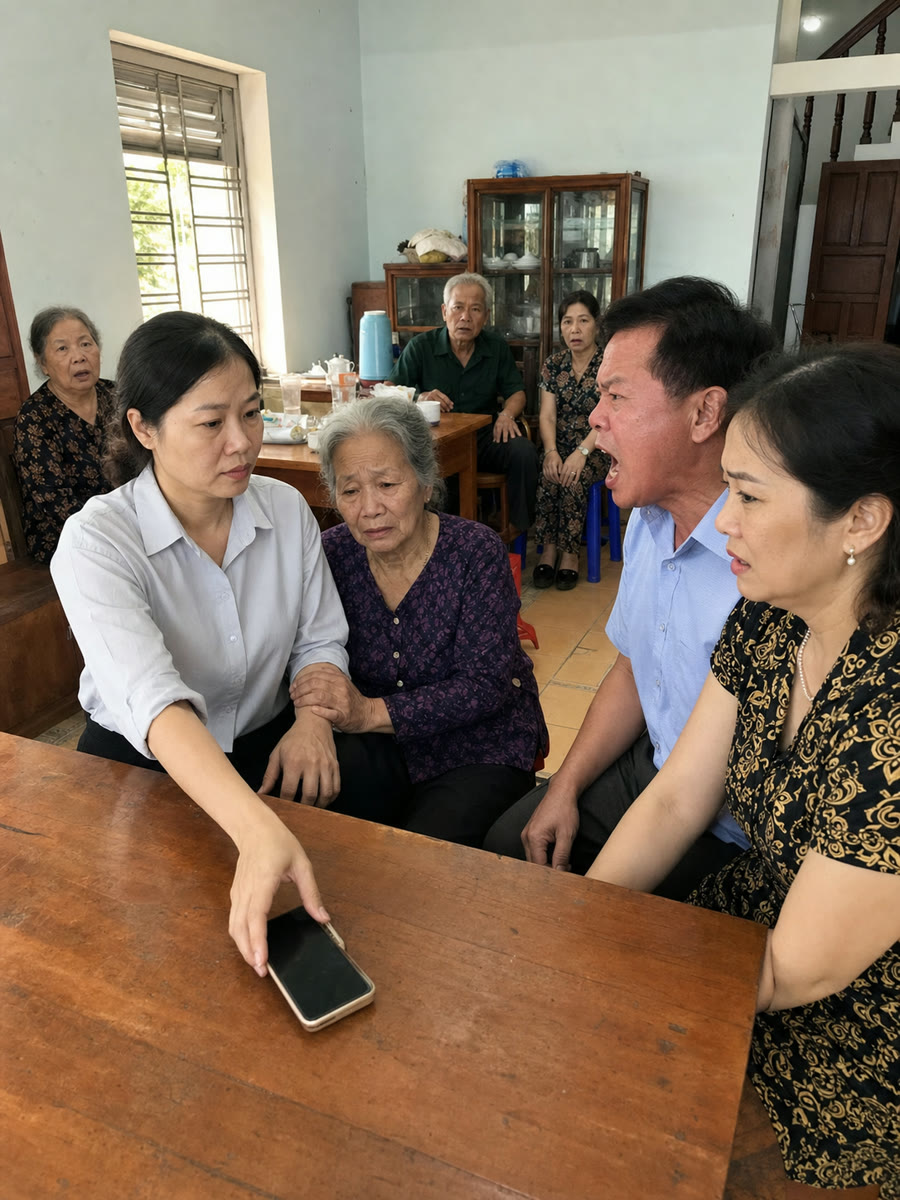 Giữa tiệc mừng thọ mẹ 70 tuổi, anh chị tôi tuyên bố đã nhận cọc bán nhà và đuổi tôi đi trước Chủ nhật — tôi chỉ hỏi anh đúng một câu